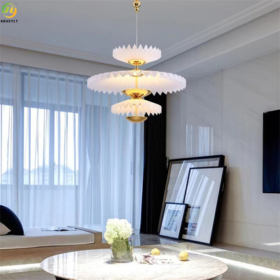 Luce moderna acrilica del pendente di Art Baking Paint Gold LED dei metalli hotel/della casa