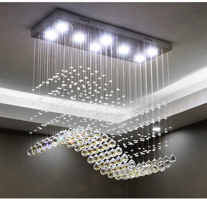La sala da pranzo Crystal Pendant Light Polished Nano della goccia di pioggia ha placcato